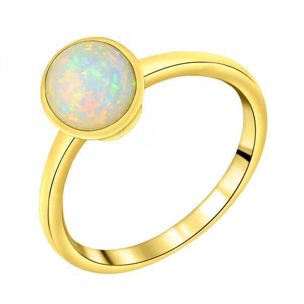 9ct yellow gold 9mm x 7mm oval natural opal ring
