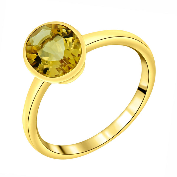 9ct yellow gold 9mm x 7mm oval citrine ring