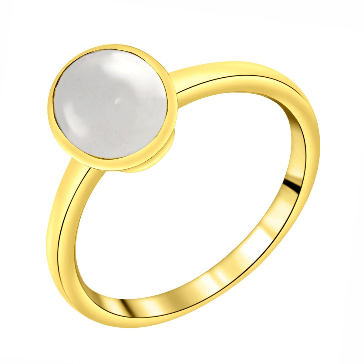9ct yellow gold 9mm x 7mm oval moonstone ring