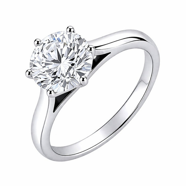 Platinum 2.00ct F VS2 GIA round brilliant diamond ring