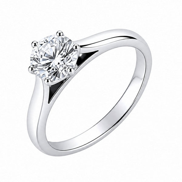 Platinum 1.01ct E SI1 GIA round brilliant cut diamond ring