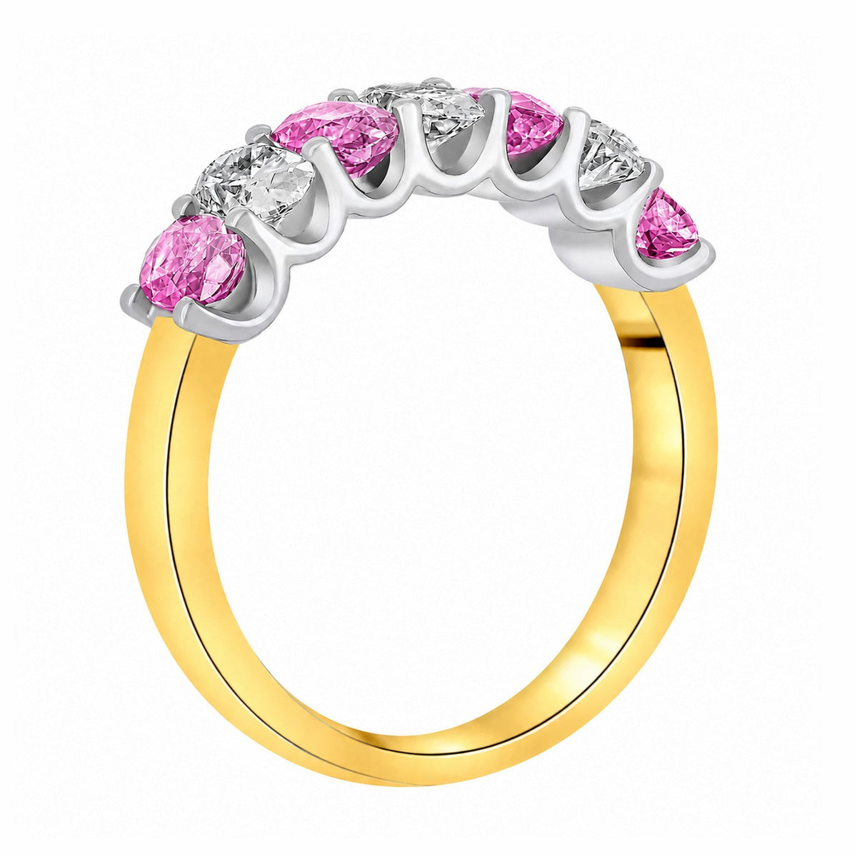 18ct yellow gold 1.33ct pink sapphire & 0.75ct diamond ring