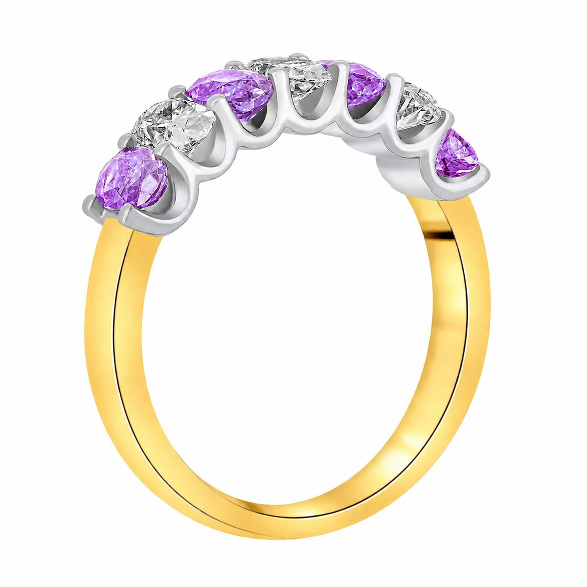 18ct yellow gold 1.00ct purple sapphire & 0.75ct diamond ring