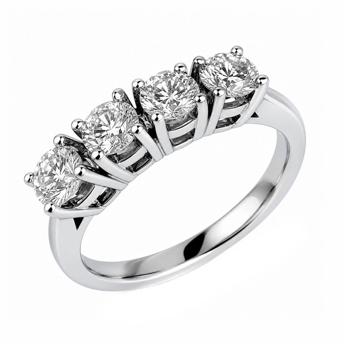 Platinum 1.02ct round brilliant cut diamond 4 stone ring