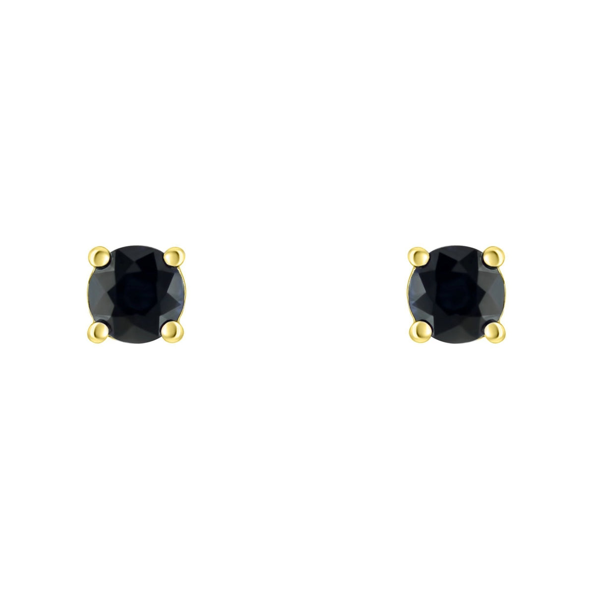18ct yellow gold 5mm x 5mm sapphire stud earrings