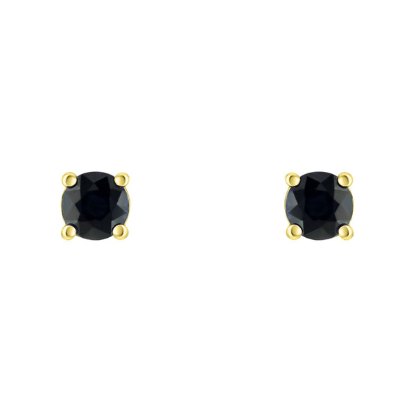 18ct yellow gold 5mm x 5mm sapphire stud earrings