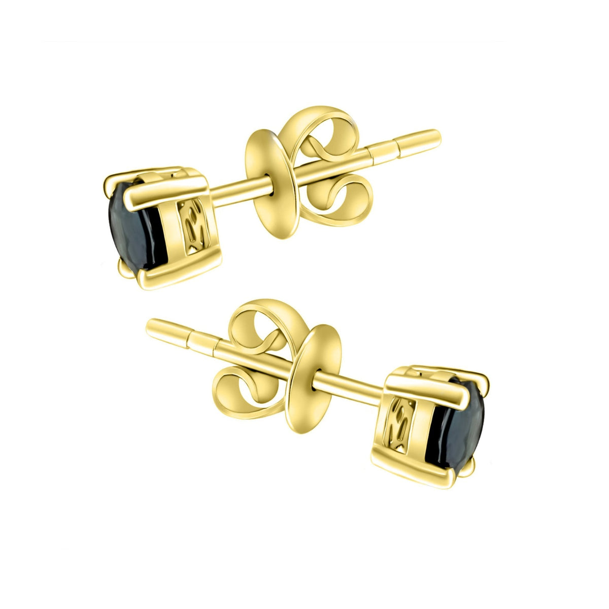 18ct yellow gold 5mm x 5mm sapphire stud earrings