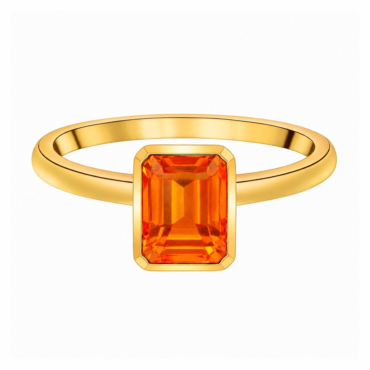 9ct yellow gold 8mm x 6mm fire opal ring