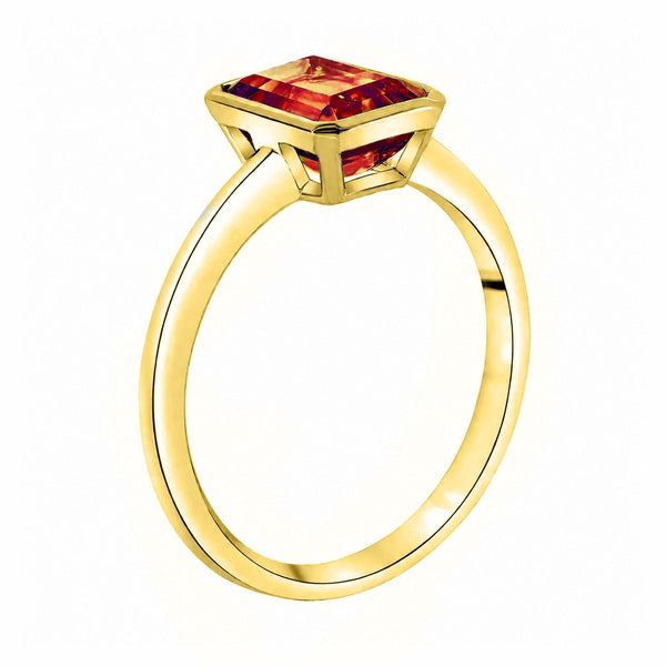 9ct yellow gold 8mm x 6mm fire opal ring