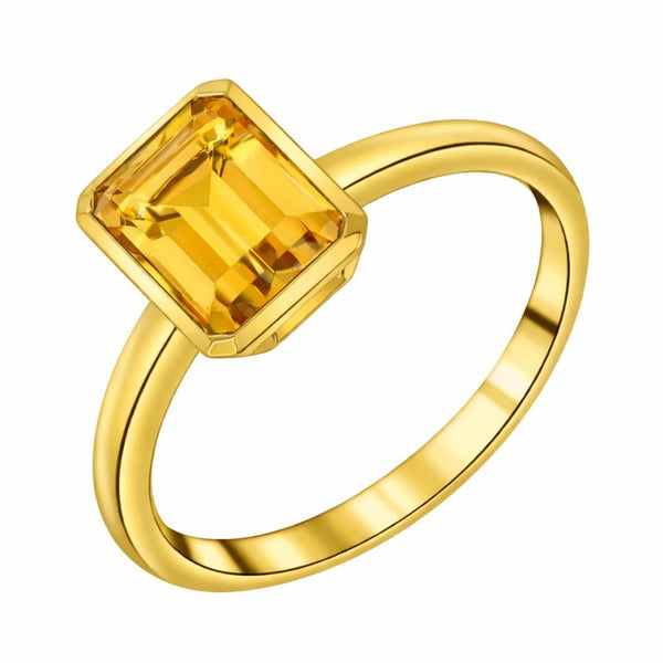 9ct yellow gold 9mm x 7mm citrine ring
