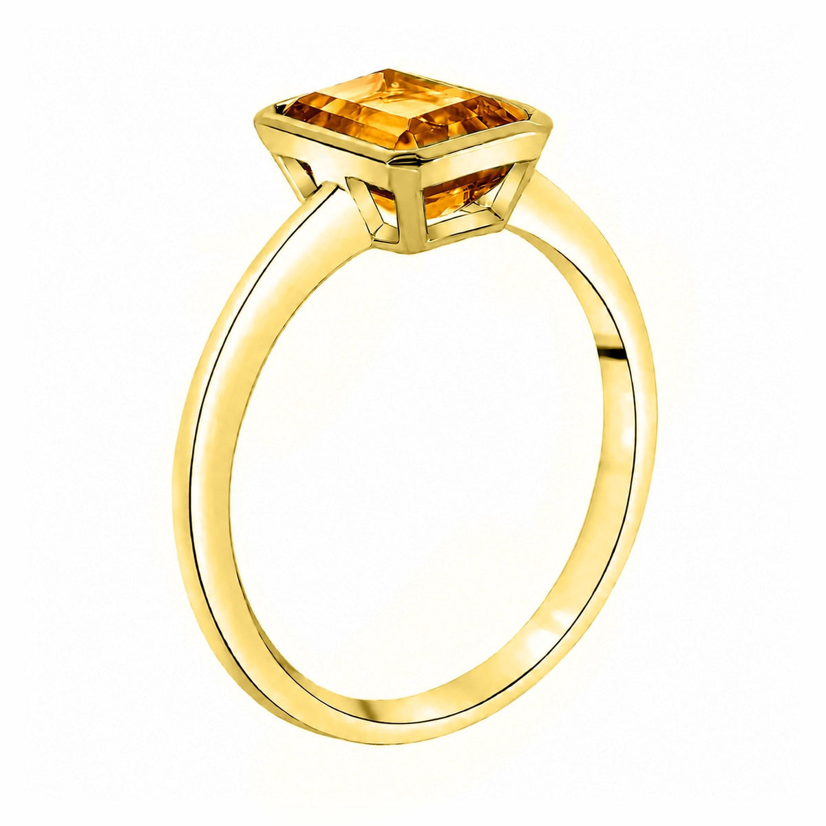 9ct yellow gold 9mm x 7mm citrine ring