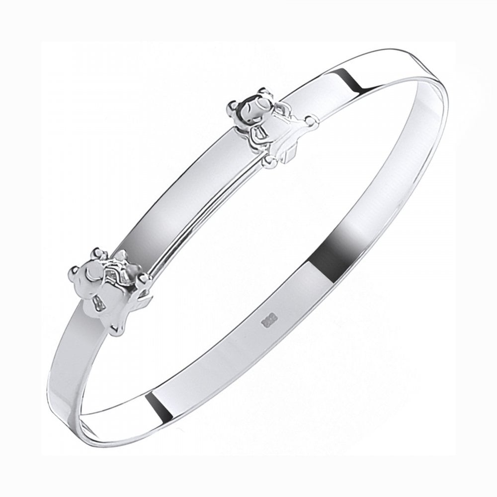 Silver 4.00mm baby teddy bangle