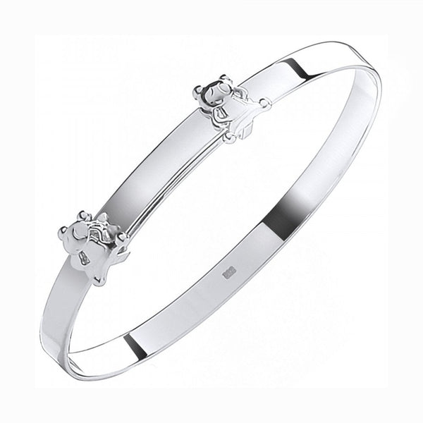 Silver 4.00mm baby teddy bangle