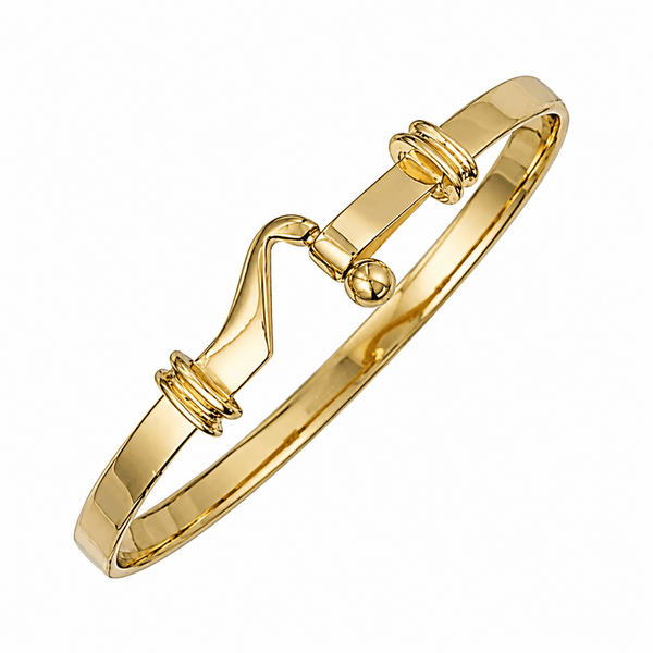 9ct yellow gold 3.50mm baby hook bangle
