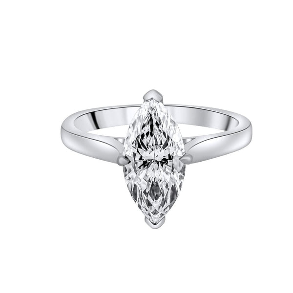 Lab grown platinum 2.00ct D VVS2 IGI marquise cut diamond ring