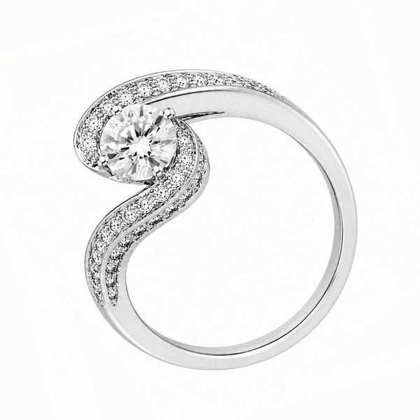 Platinum 0.71ct D VS2 EGL round brilliant cut diamond ring