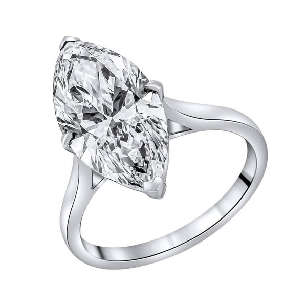 Lab grown platinum 4.03ct D VVS2 IGI marquise cut diamond ring