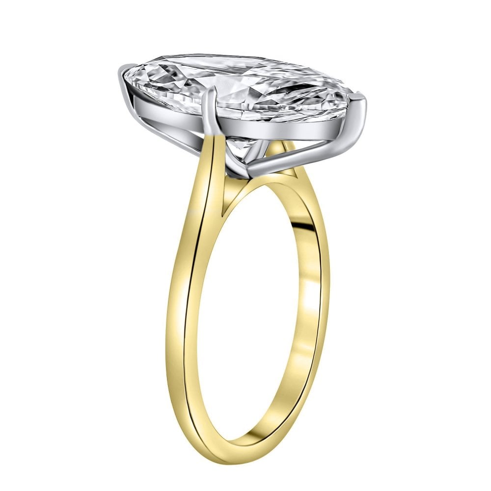 LG 18ct yellow gold 4.04ct D VVS2 IGI marquise cut diamond ring