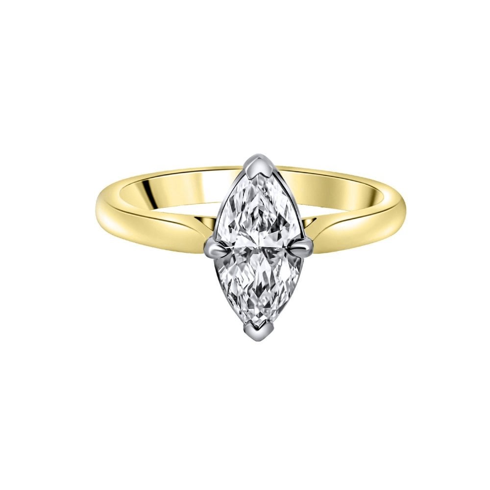 LG 18ct yellow gold 1.01ct D VVS2 IGI marquise cut diamond ring