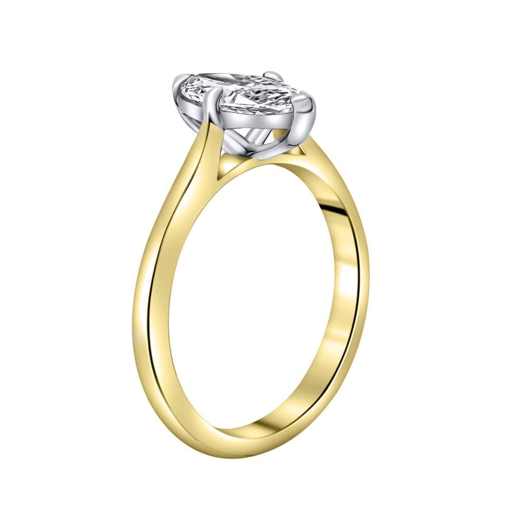 LG 18ct yellow gold 1.01ct D VVS2 IGI marquise cut diamond ring