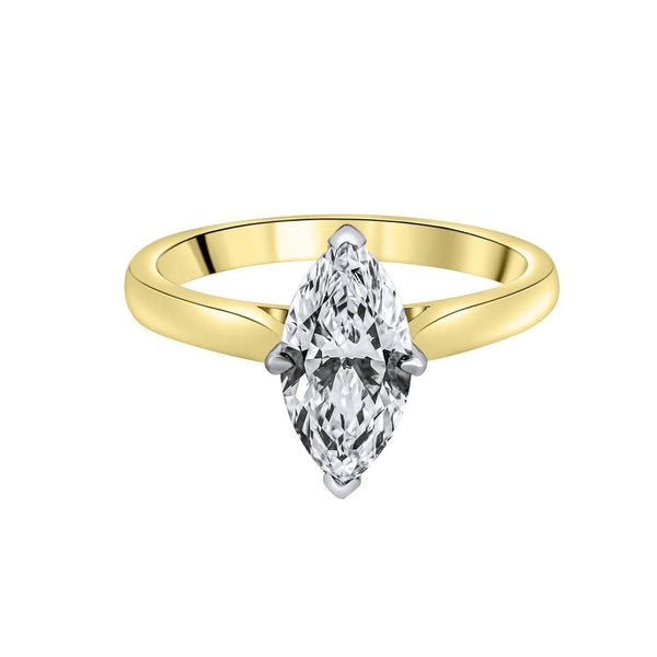 LG 18ct yellow gold 1.50ct D VVS2 IGI marquise diamond ring