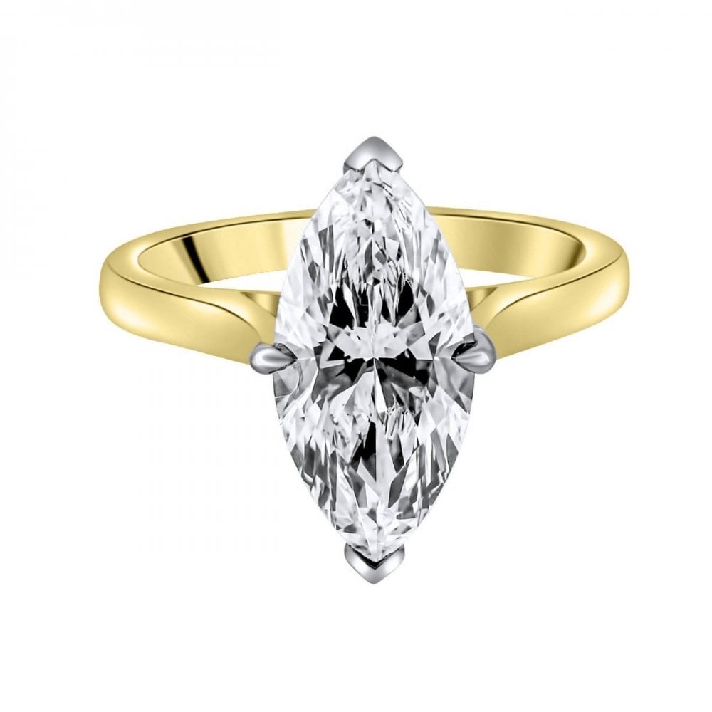LG 18ct yellow gold 3.04ct D VVS2 IGI marquise diamond ring