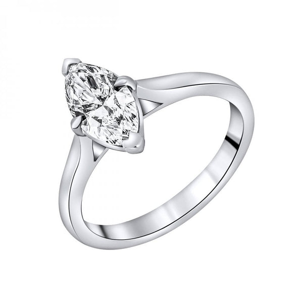 Lab grown platinum 1.08ct D VVS2 IGI marquise cut diamond ring