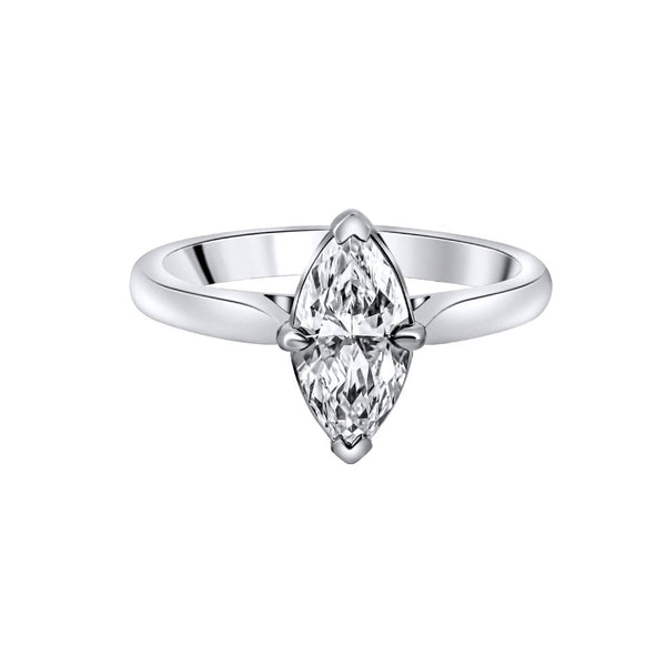 Lab grown platinum 1.08ct D VVS2 IGI marquise cut diamond ring