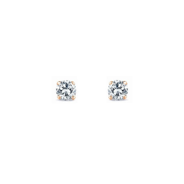 18ct rose gold 0.51ct round brilliant cut diamond stud earrings