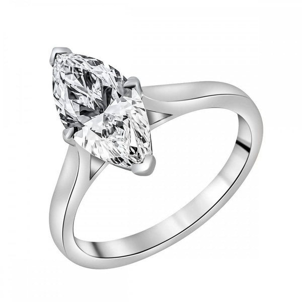 Lab grown platinum 2.07ct D VVS2 IGI marquise cut diamond ring