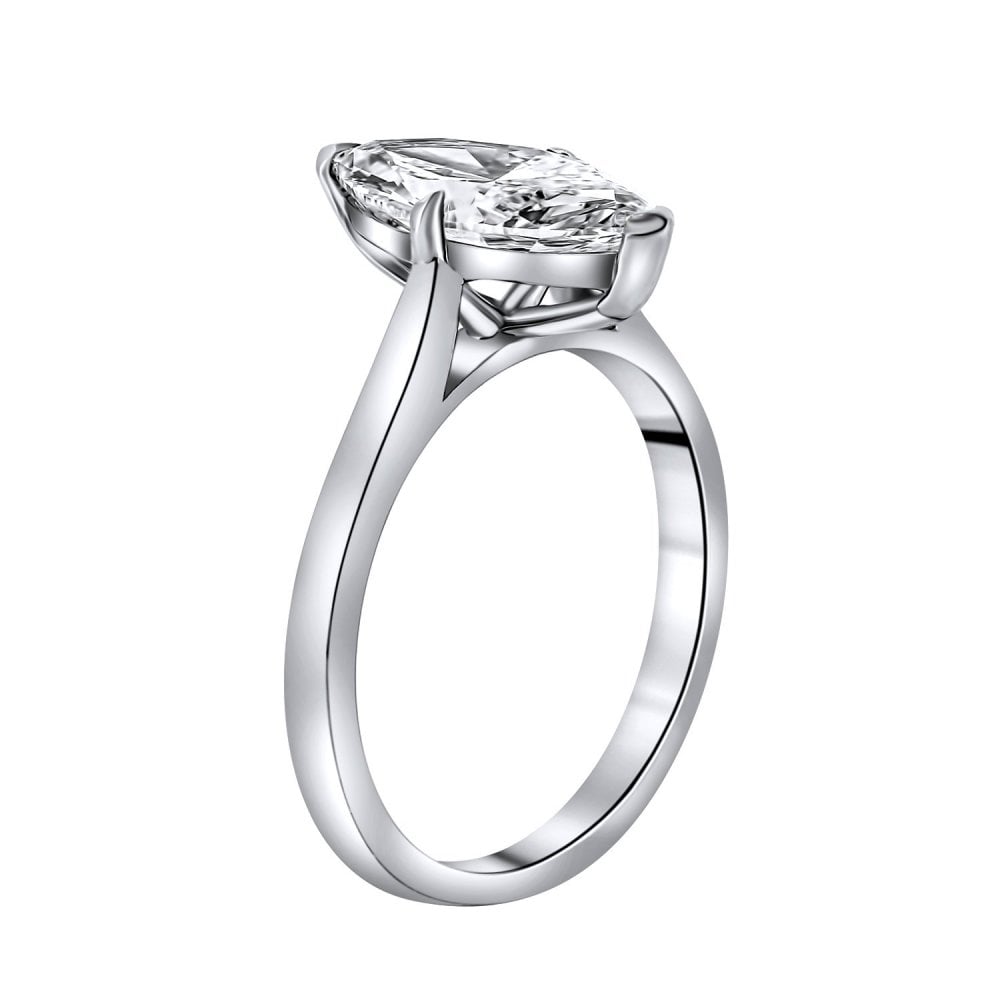Lab grown platinum 2.07ct D VVS2 IGI marquise cut diamond ring