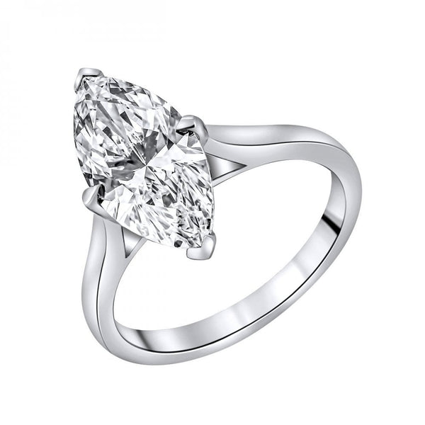 Lab grown platinum 3.09ct D VVS2 IGI marquise cut diamond ring