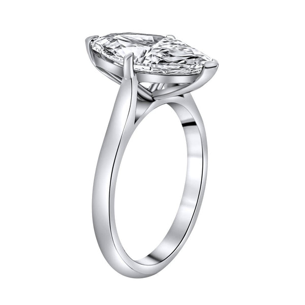 Lab grown platinum 3.09ct D VVS2 IGI marquise cut diamond ring
