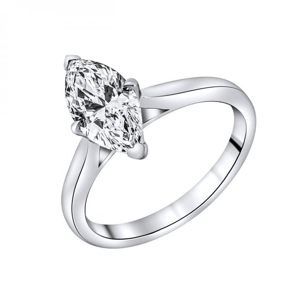 Lab grown platinum 1.50ct D VVS2 IGI marquise cut diamond ring