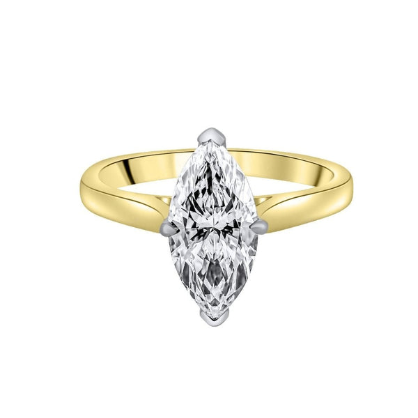LG 18ct yellow gold 2.03ct D VVS2 IGI marquise cut diamod ring