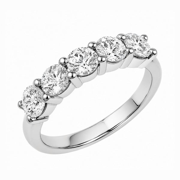Platinum 1.55ct F VS1/2 GIA round brilliant diamond 5 stone ring