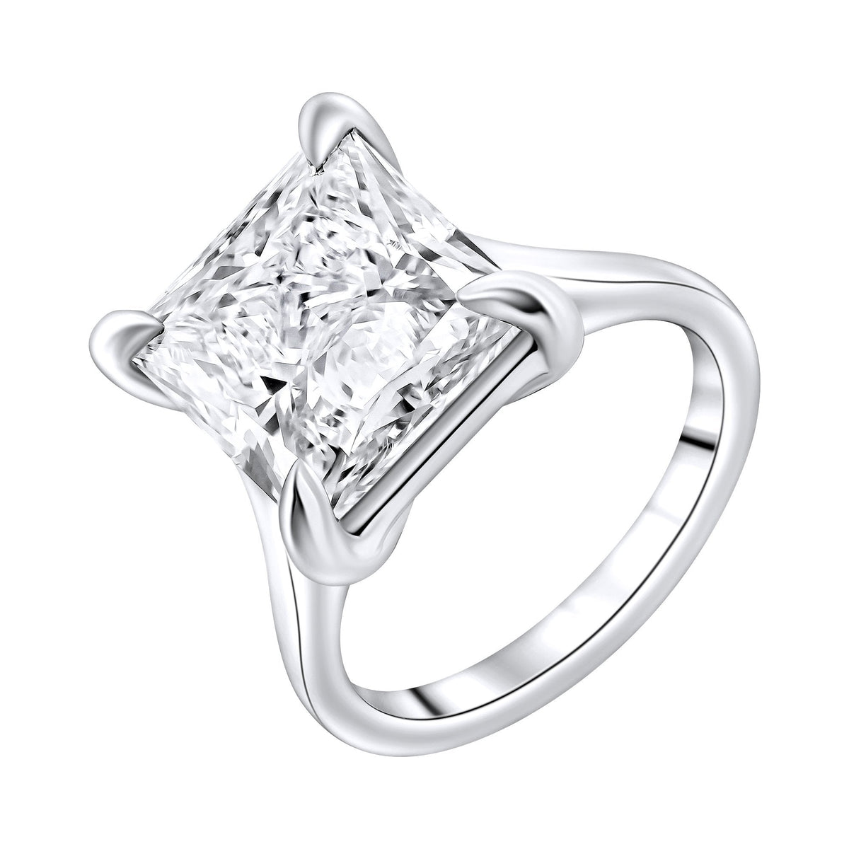Lab grown platinum 8.01ct D VVS2 IGI princess cut diamond ring