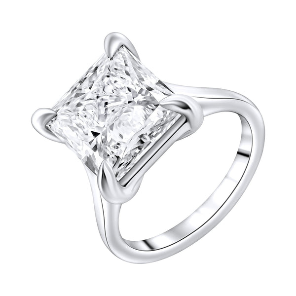 Lab grown platinum 8.01ct D VVS2 IGI princess cut diamond ring