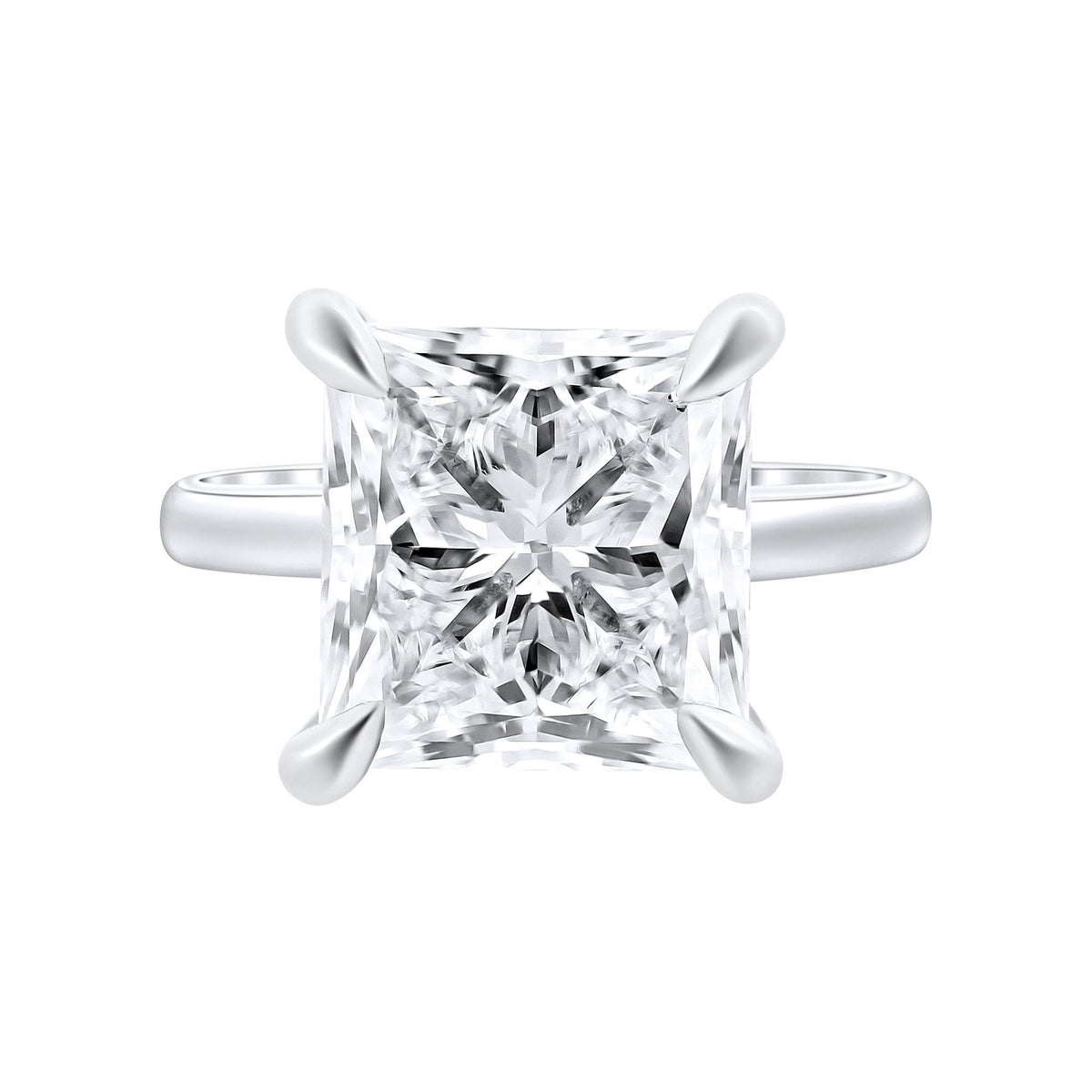 Lab grown platinum 8.01ct D VVS2 IGI princess cut diamond ring