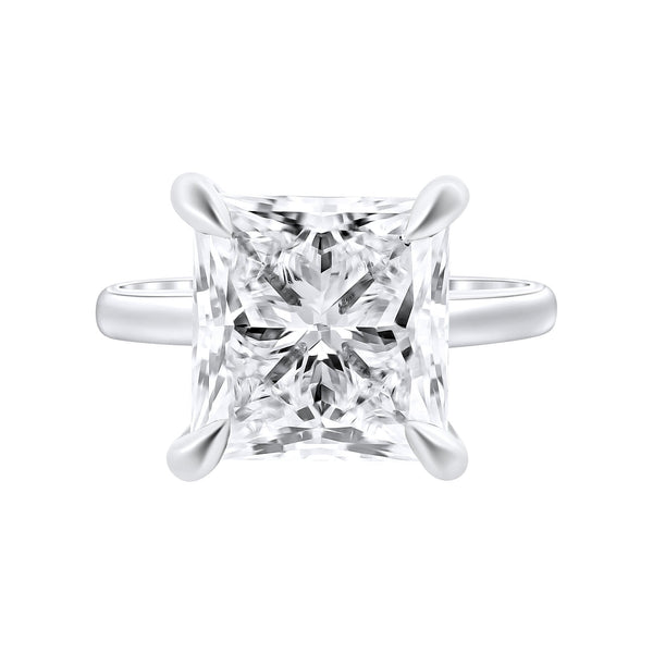 Lab grown platinum 8.01ct D VVS2 IGI princess cut diamond ring