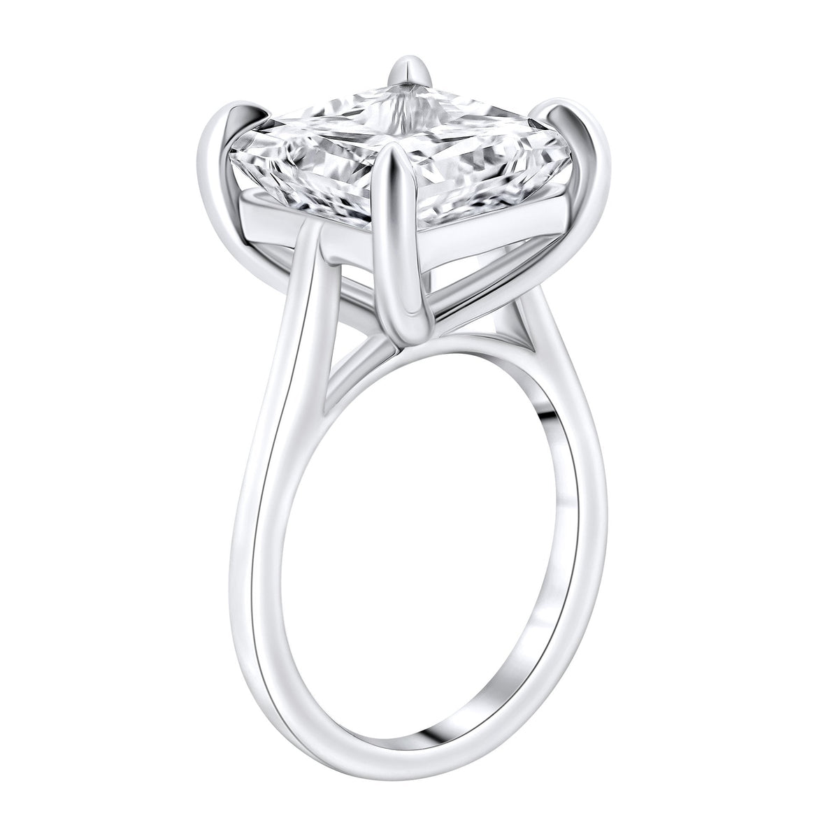 Lab grown platinum 8.01ct D VVS2 IGI princess cut diamond ring
