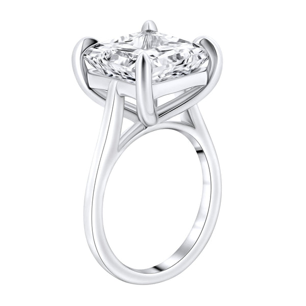 Lab grown platinum 8.01ct D VVS2 IGI princess cut diamond ring