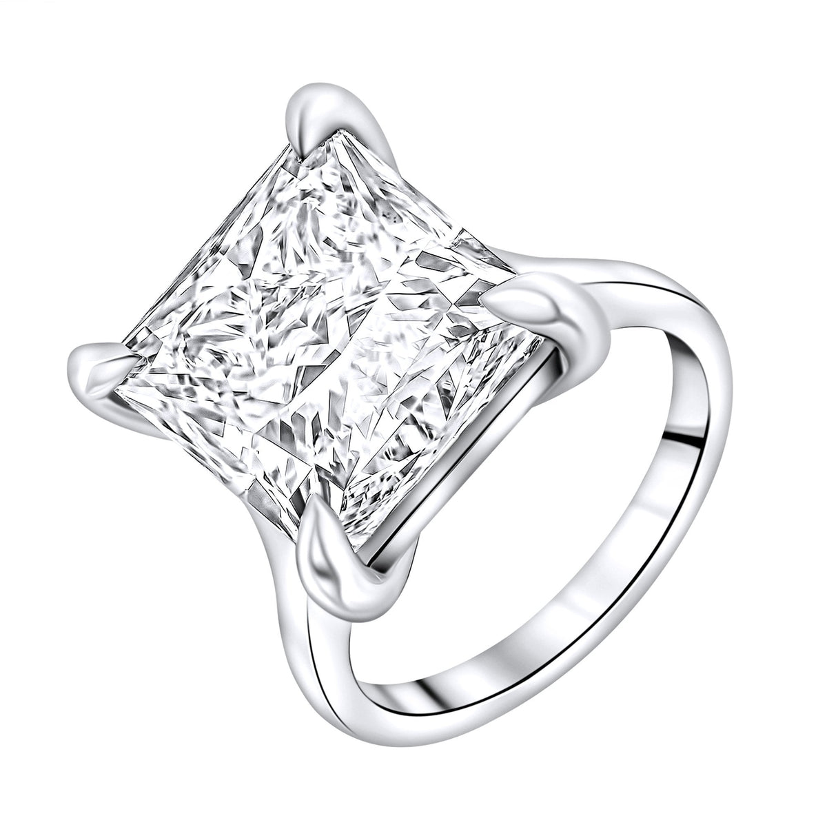 Lab grown platinum 12.05ct E VVS2 IGI princess cut diamond ring