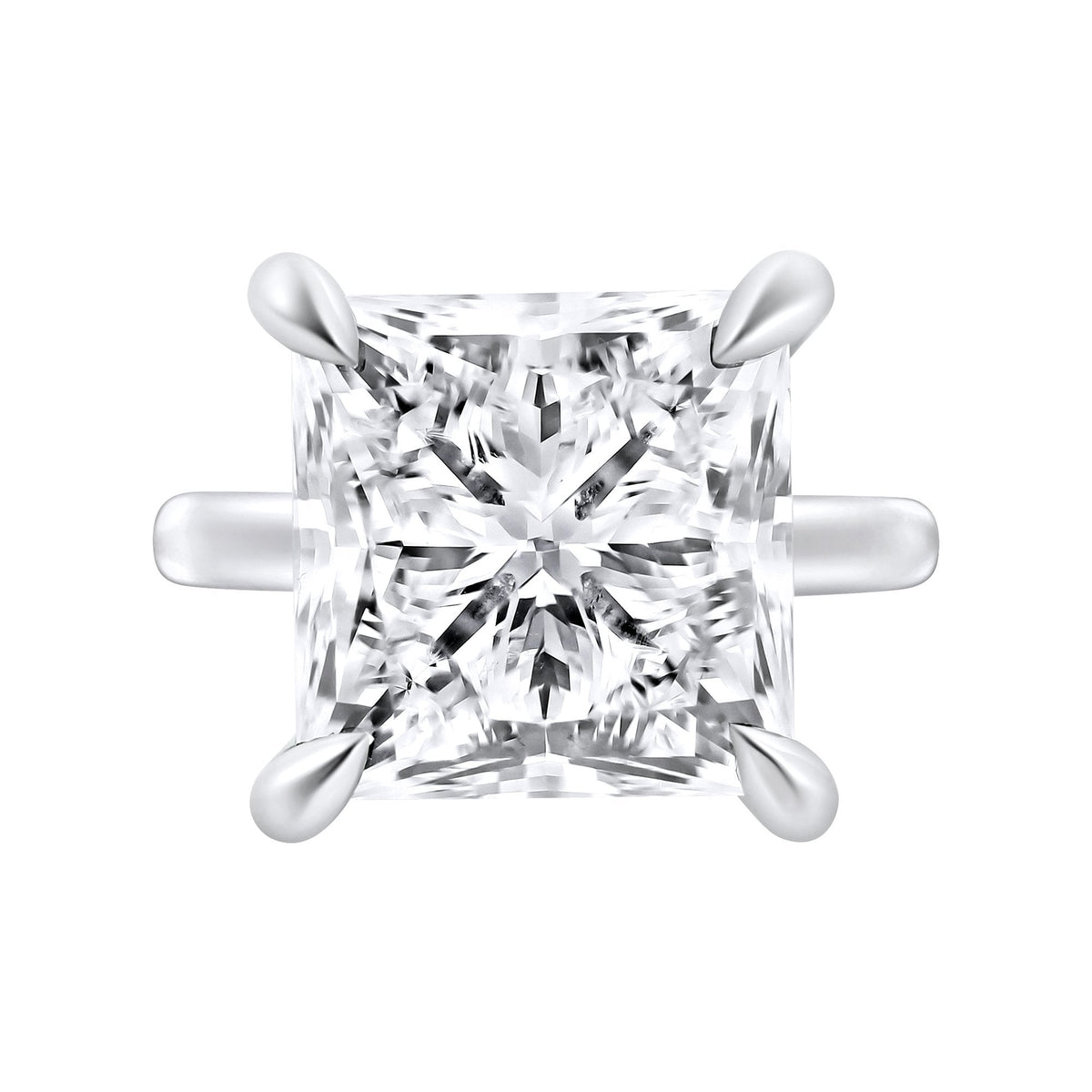 Lab grown platinum 12.05ct E VVS2 IGI princess cut diamond ring