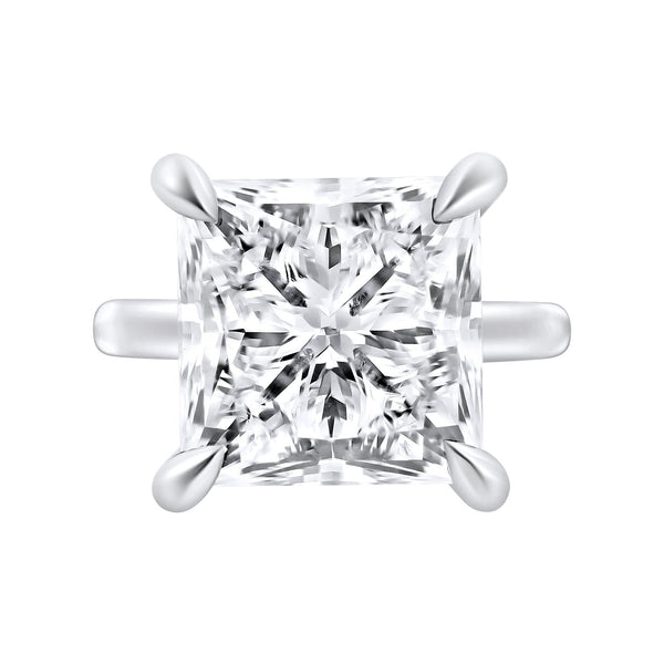 Lab grown platinum 12.05ct E VVS2 IGI princess cut diamond ring