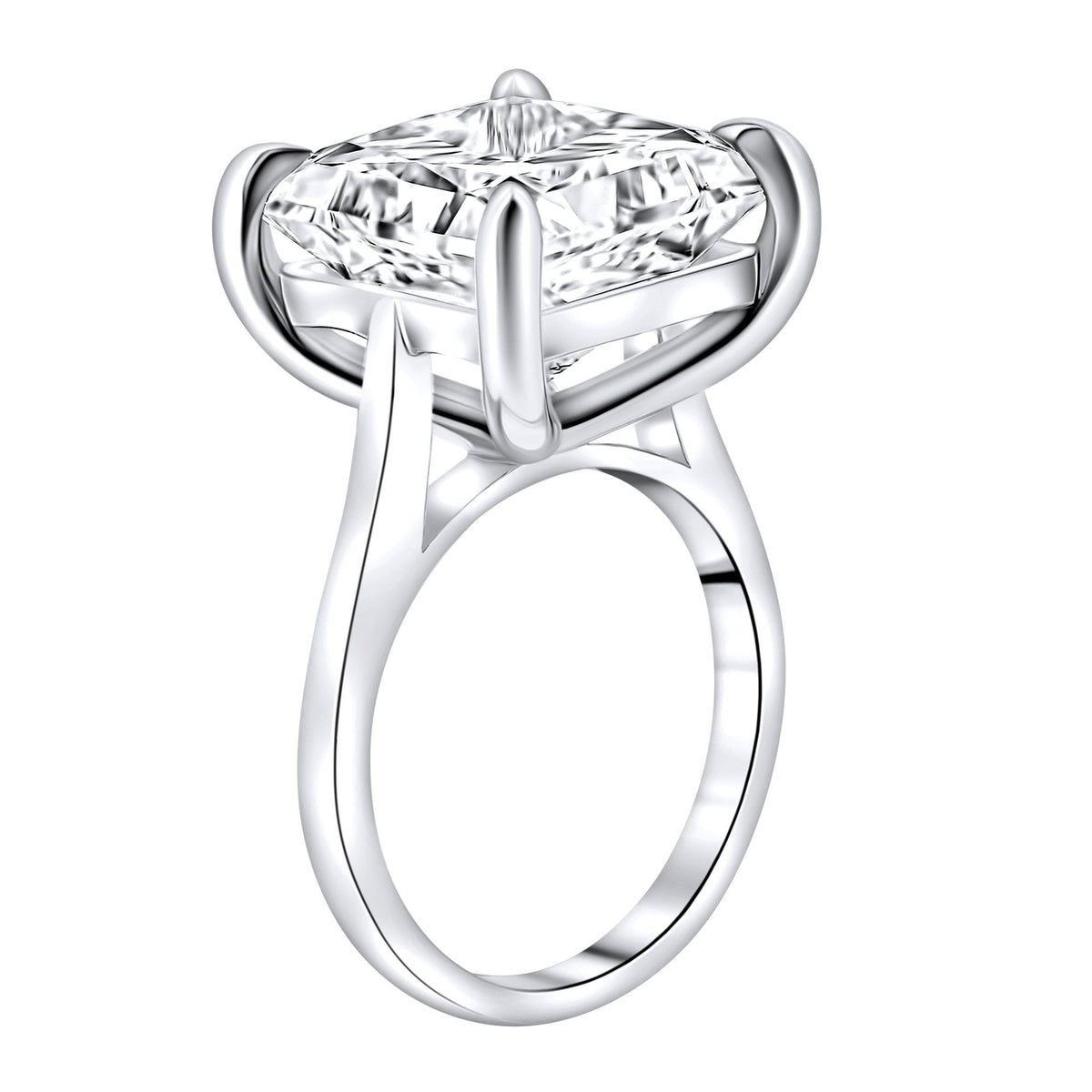 Lab grown platinum 12.05ct E VVS2 IGI princess cut diamond ring