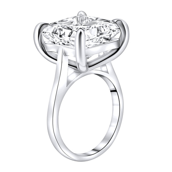 Lab grown platinum 12.05ct E VVS2 IGI princess cut diamond ring