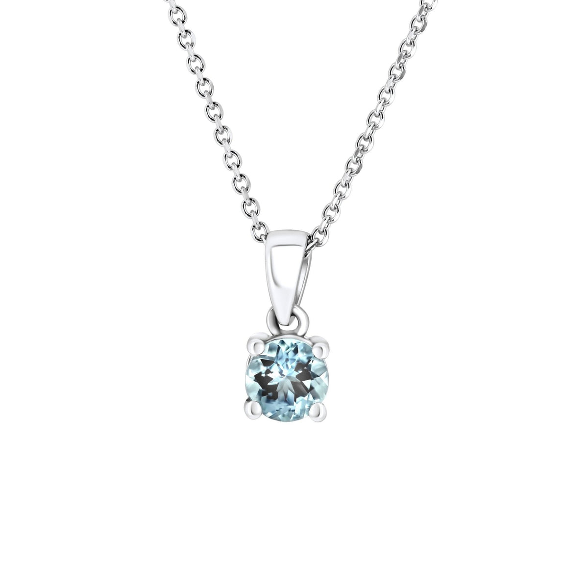 Platinum 5mm x 5mm aquamarine pendant