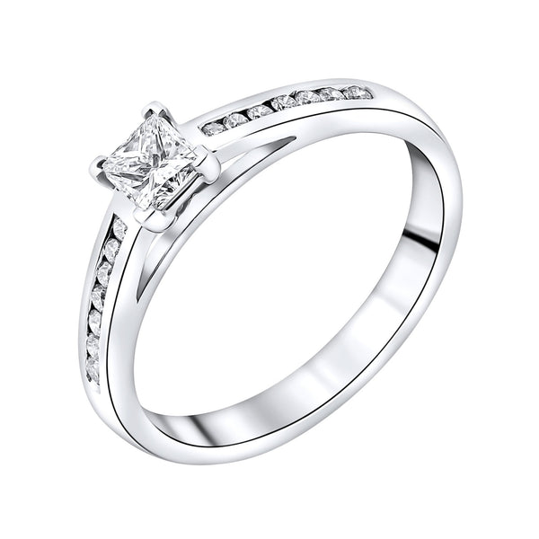 Platinum 0.30ct D VS1 EGL princess cut diamond ring