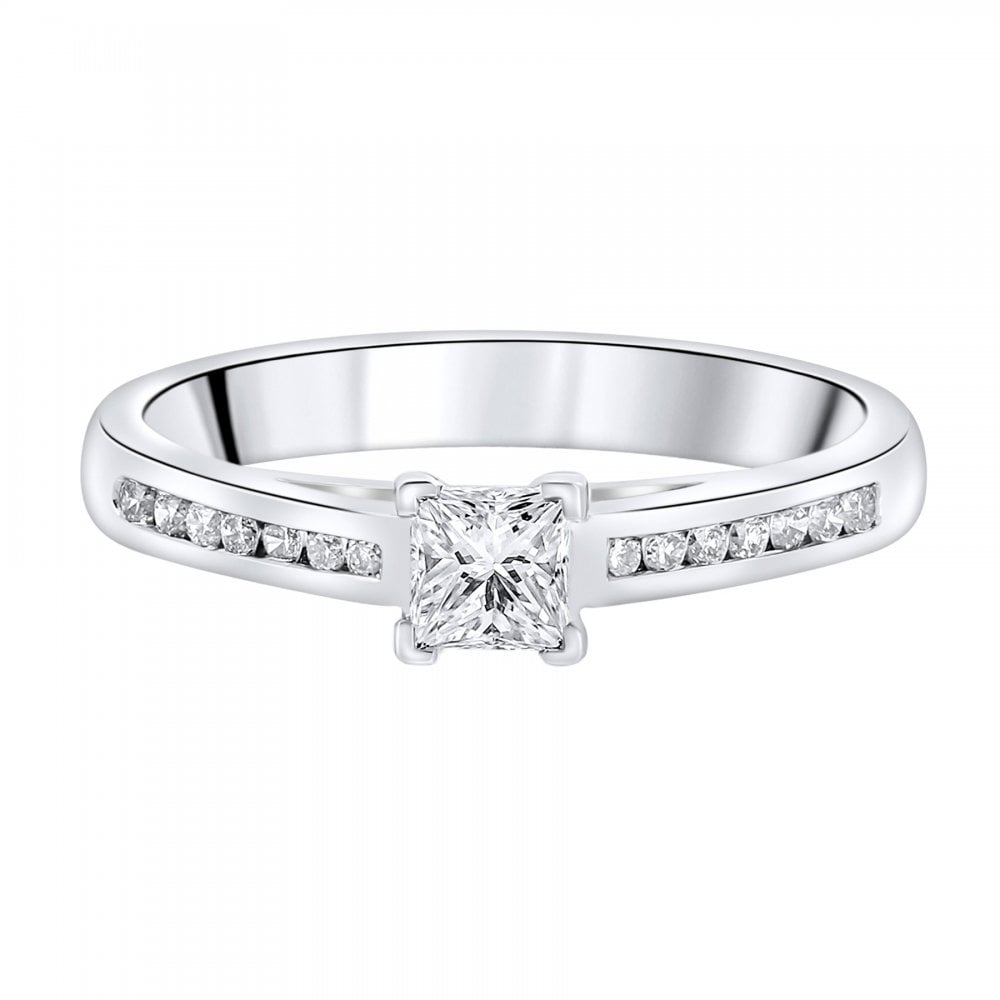 Platinum 0.30ct D VS1 EGL princess cut diamond ring